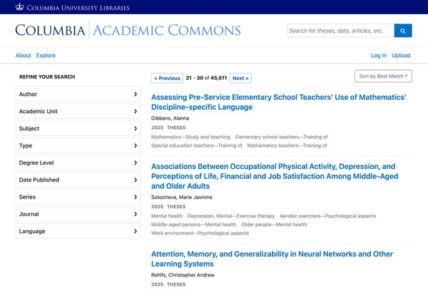 Academic Commons — Results page